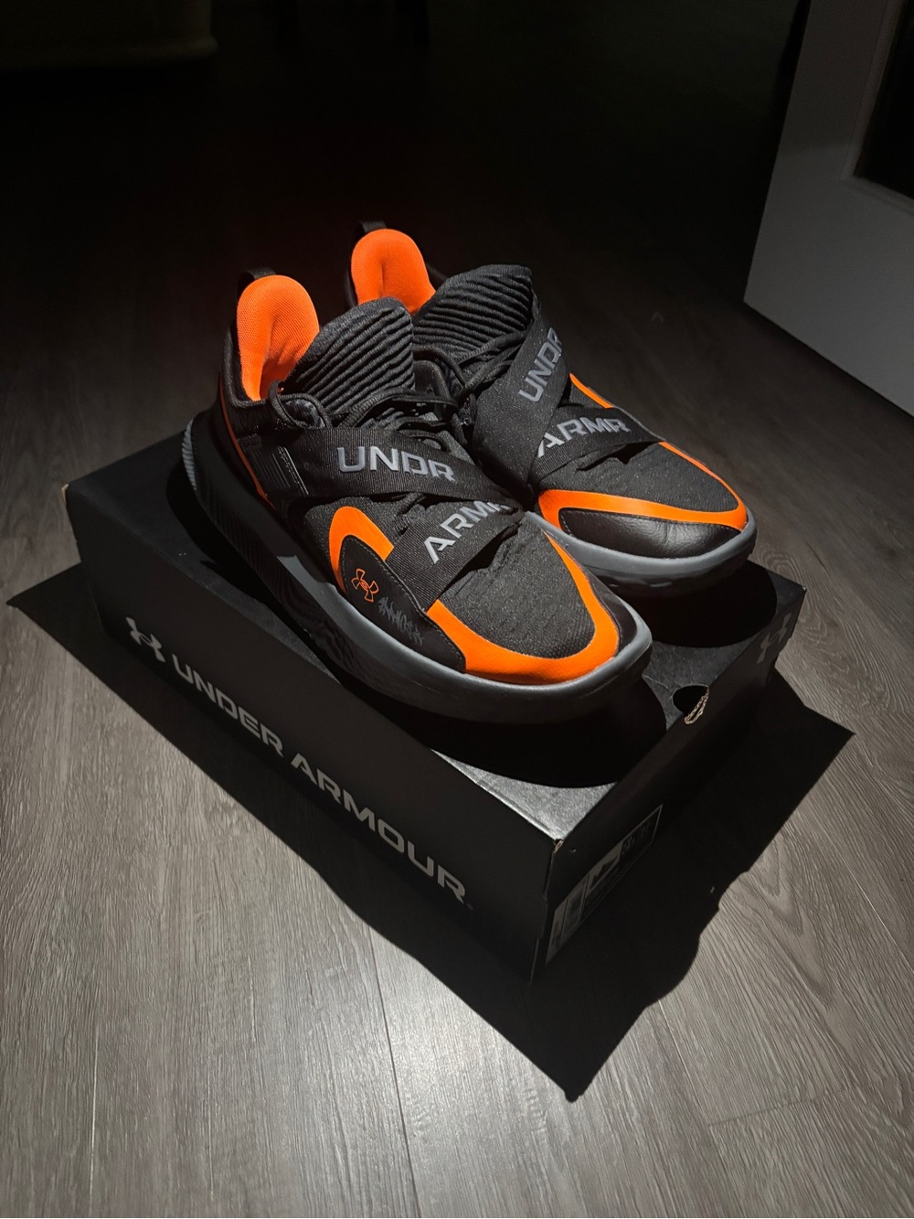 Under Armour Men’s Sneakers in Black & Bright Orange